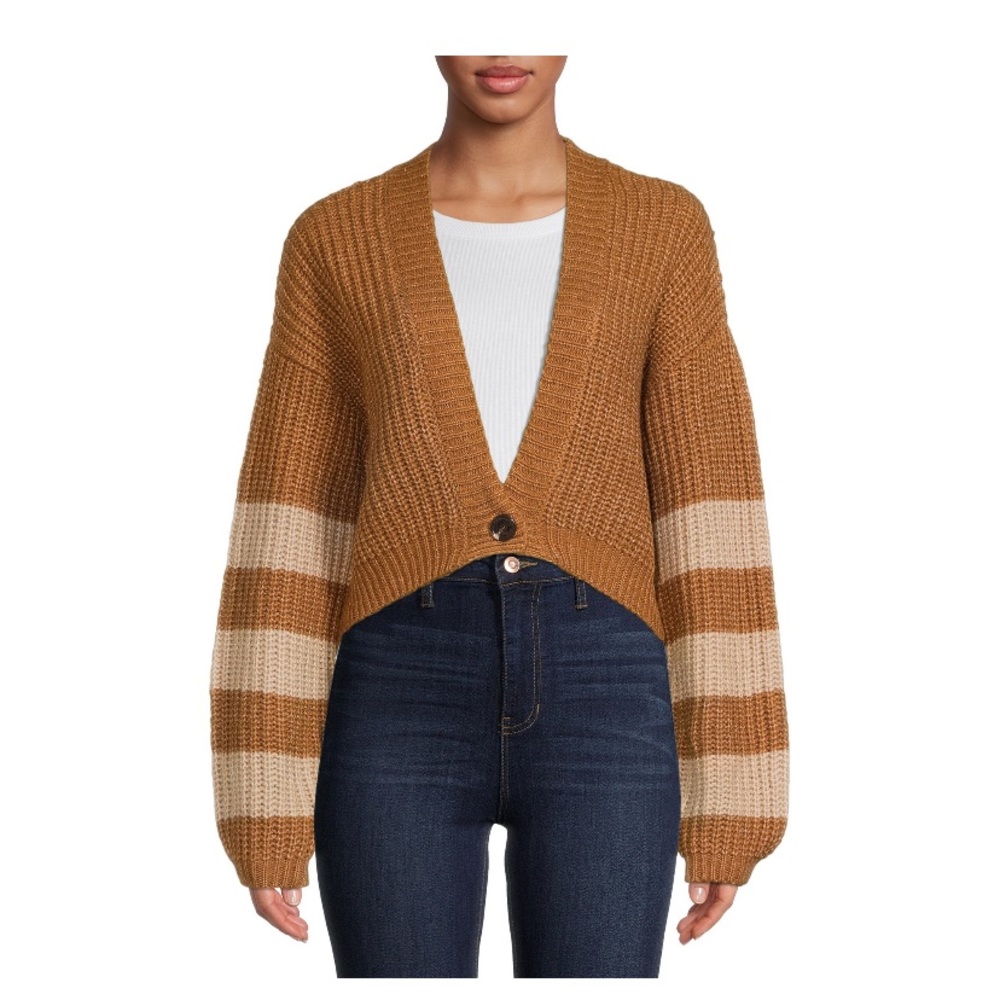Wet Seal Junior' Stripe One Button Cardigan